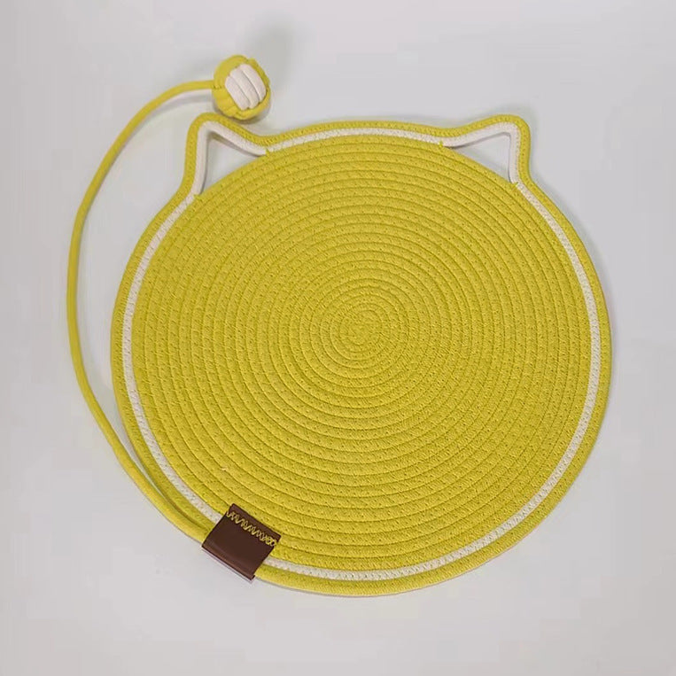 Woven Cat Scratch Mat with Ball Toy