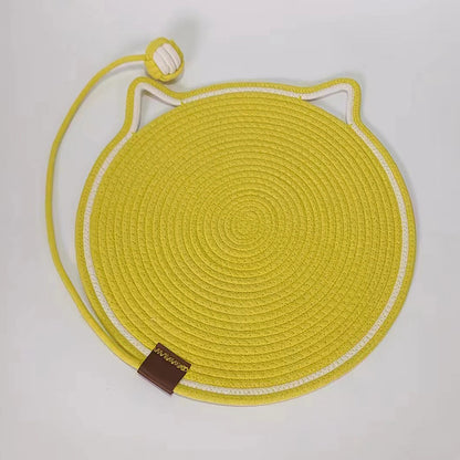 Woven Cat Scratch Mat with Ball Toy